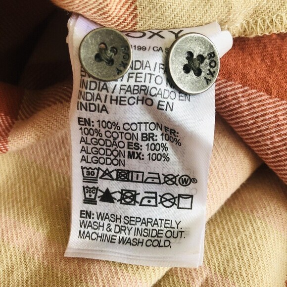 Roxy Womens Let It Go Long Sleeve Flannel Shirt X-Small - Picture 14 of 14